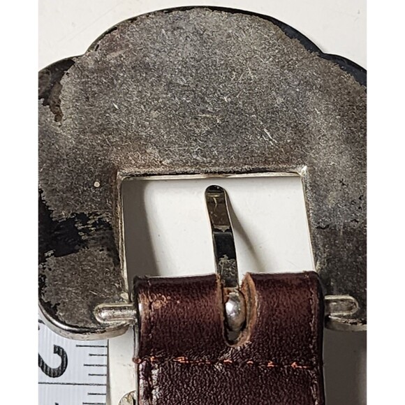 Donna Katz Vintage Leather Embellished Belt Brown Length 39" Western - Picture 6 of 7